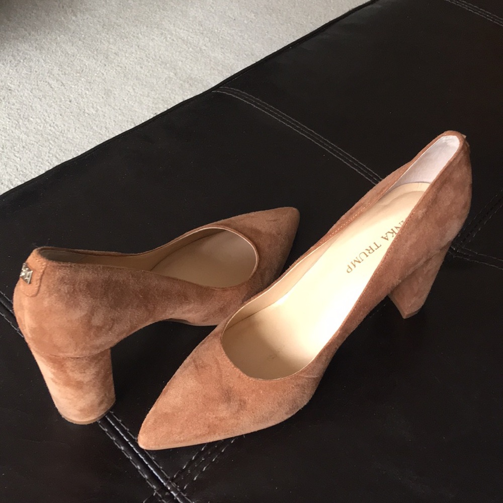 Brown Suede Pointed Toe Heels